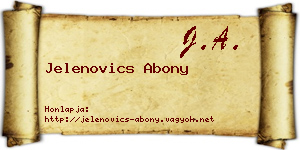 Jelenovics Abony névjegykártya